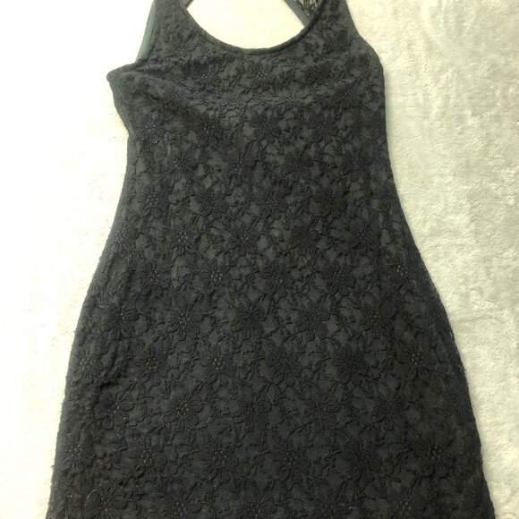 Harlow Black Lace Sleeveless Open Back Mini Party Dress Size Large - Picture 3 of 14